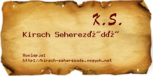 Kirsch Seherezádé névjegykártya